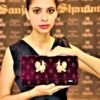Designer Maroon Velvet Clutch - Image 2