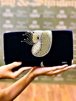 Elegant Designer Violet Blue Clutch