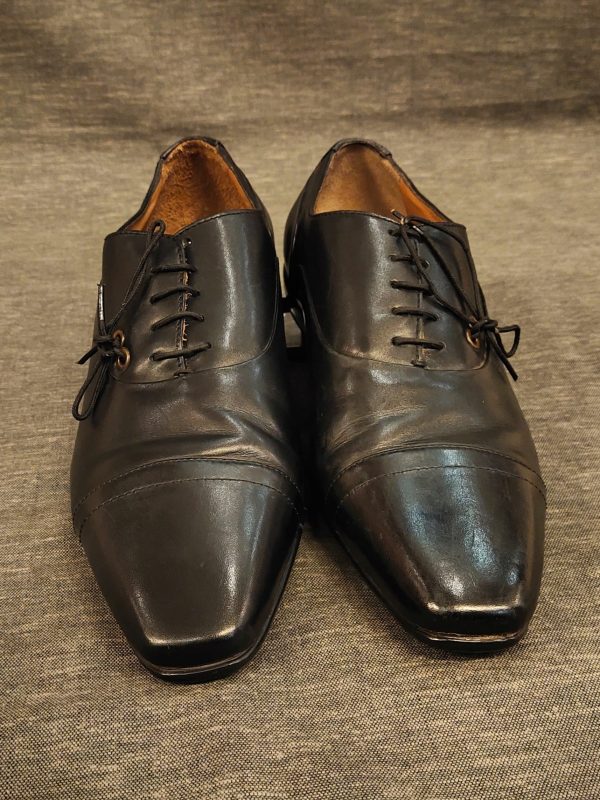 Stylish Designer Black Leather Laced Shoes