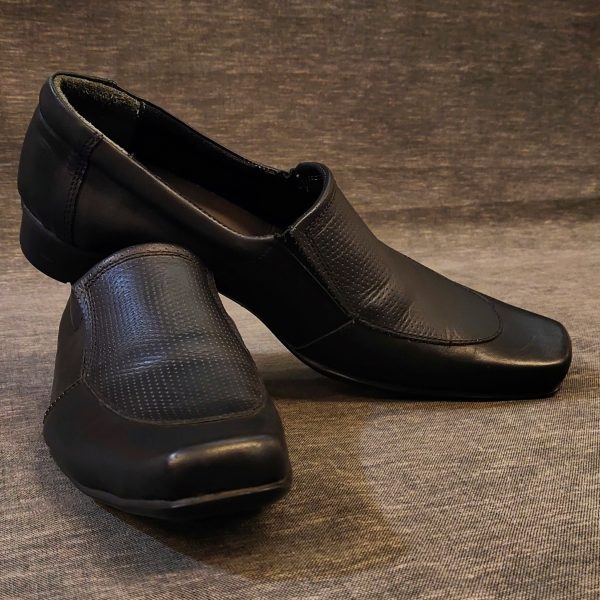 Formal Black Leather Slip-On Shoes