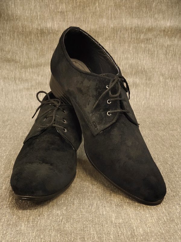 Black Paisley Embossed Designer Velvet Shoes