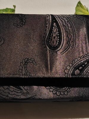 Stylish Black Brocade Clutch