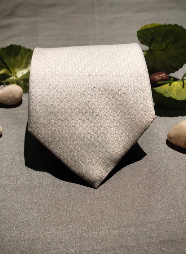 Stylish White Brocade Classic Tie