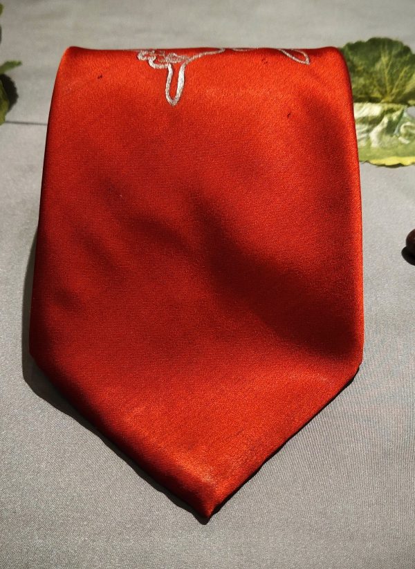 Red Butterfly Painted Designer Tie