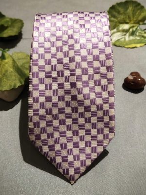 Stylish Purple & White Slim Tie